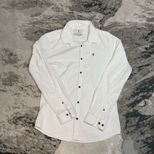 Father Sons Button Up Shirt Mens XL (M) White Long Sleeve Stretch Slim Fit